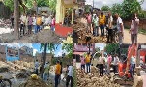 नौतनवा चेयरमैन बृजेश मणि त्रिपाठी निरिक्षण करते हुए 2
